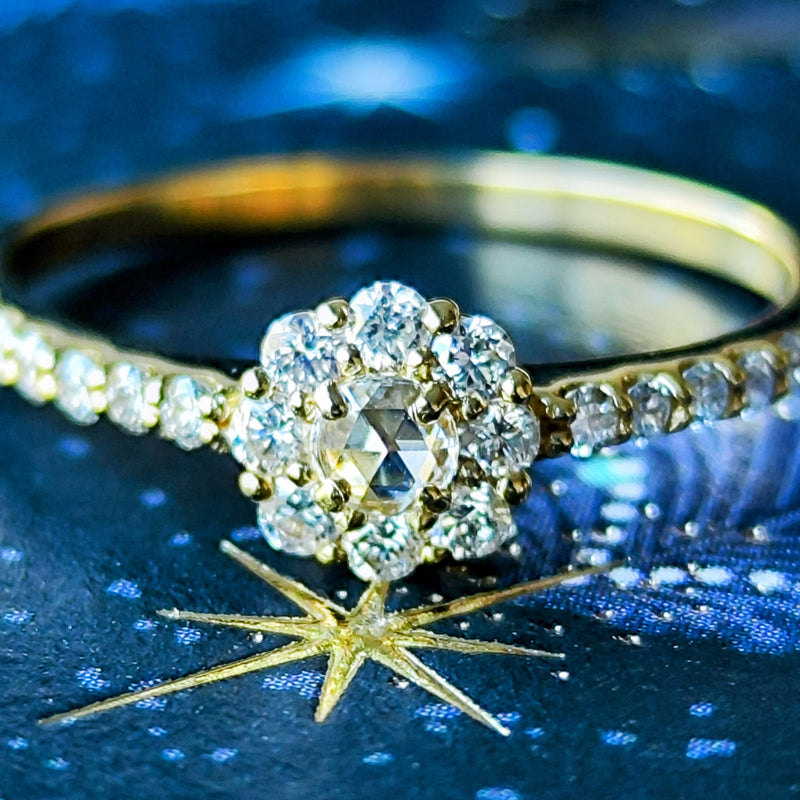 【ローズカット】天然ダイヤモンド 0.30ct 18金リング