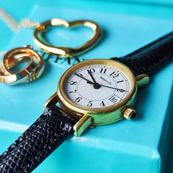 TIFFANY &Co ティファニー クラシックラウンド 18金 クォーツ