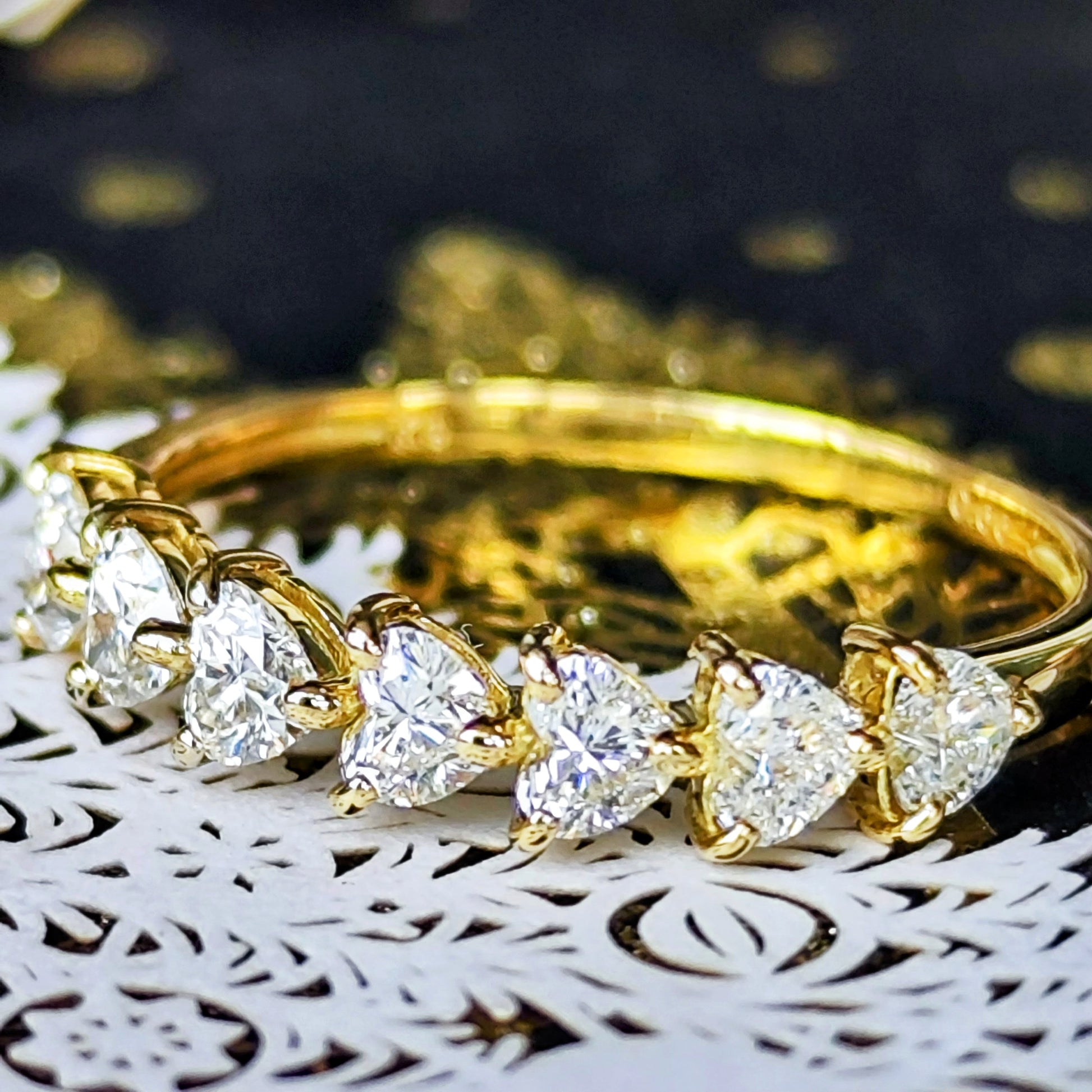 天然ダイヤモンド ハートシェイプ 18金リング
