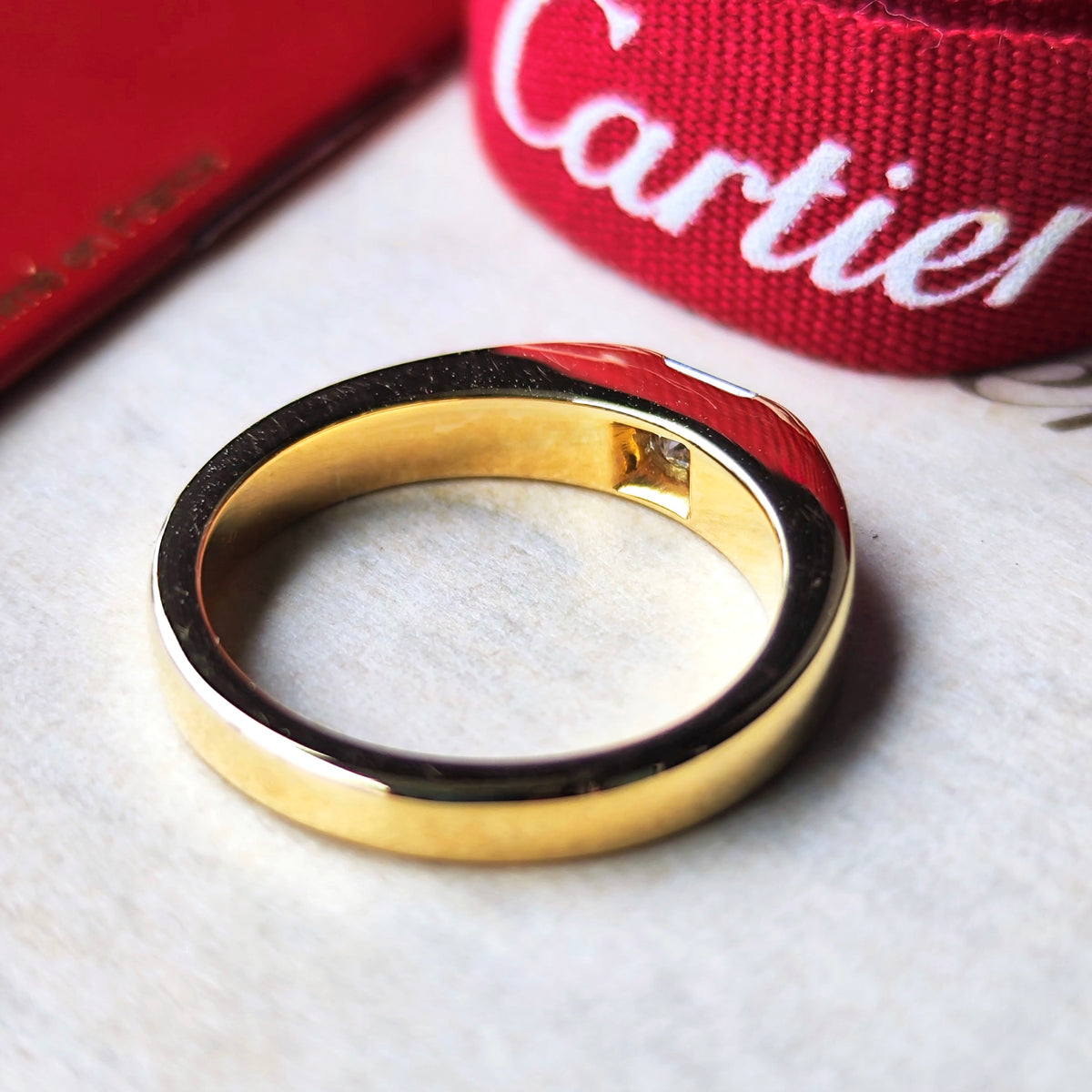 Cartier カルティエ タンクリング ダイヤモンド 18金YG 51