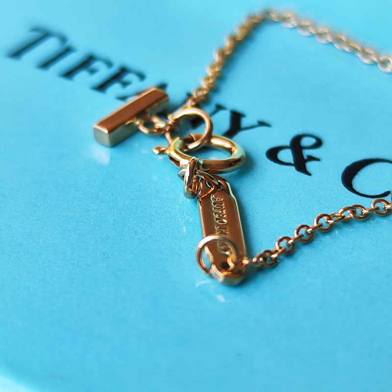 TIFFANY &Co ティファニーTスマイル ミニ ダイヤモンド 18金PG ネックレス