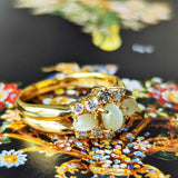 天然クリソベリルキャッツアイ 天然ダイヤモンド リング