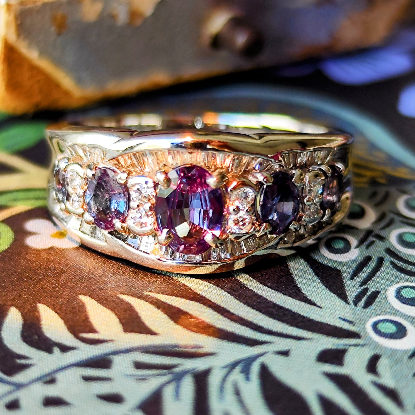 天然アレキサンドライト 0.97ct 天然ダイヤモンド リング – Mico