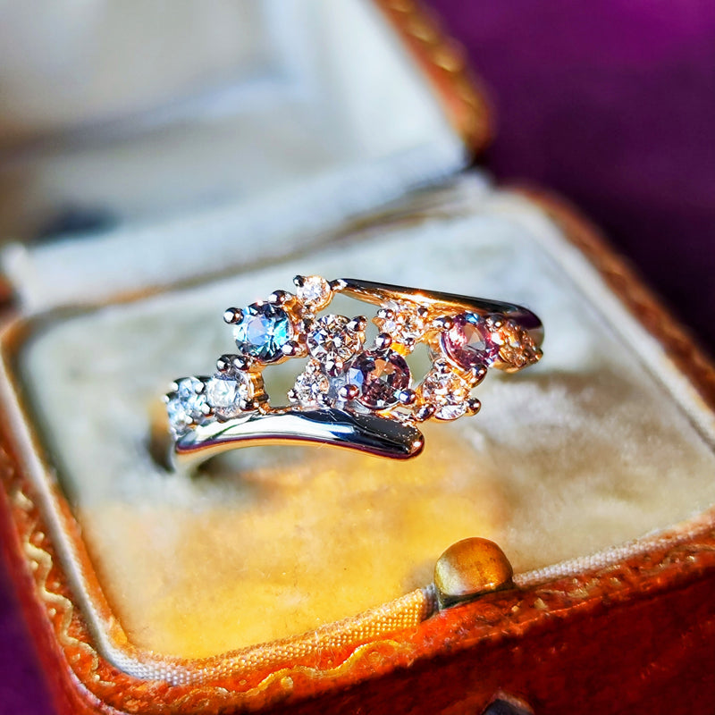 天然アレキサンドライト 天然ダイヤモンド リング