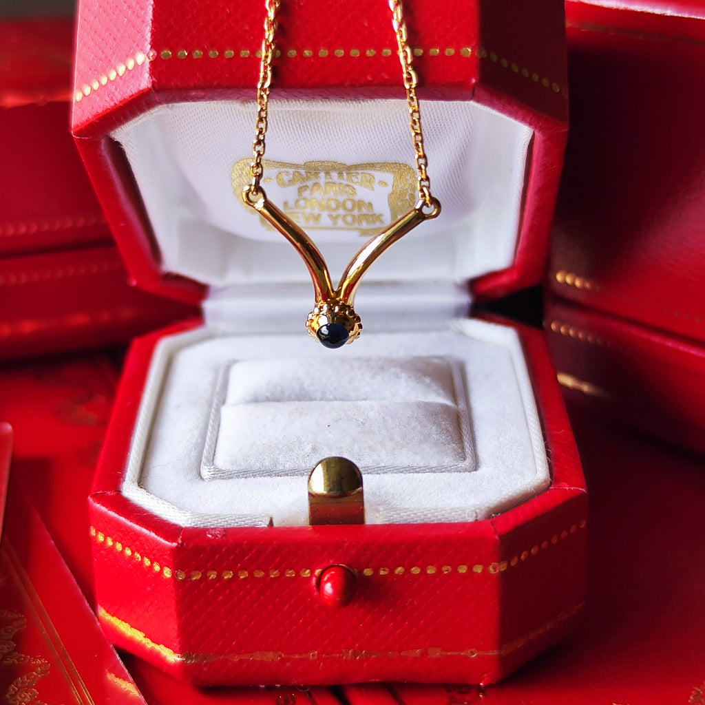 【廃盤Cartier】カルティエ サファイア18金YG ネックレス