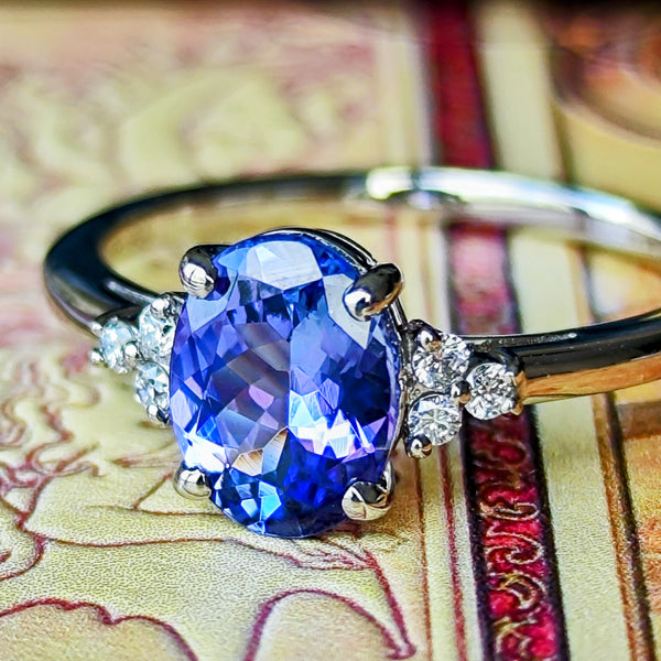 天然タンザナイト 天然ダイヤモンド リング