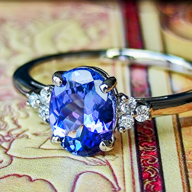 天然タンザナイト 天然ダイヤモンド リング