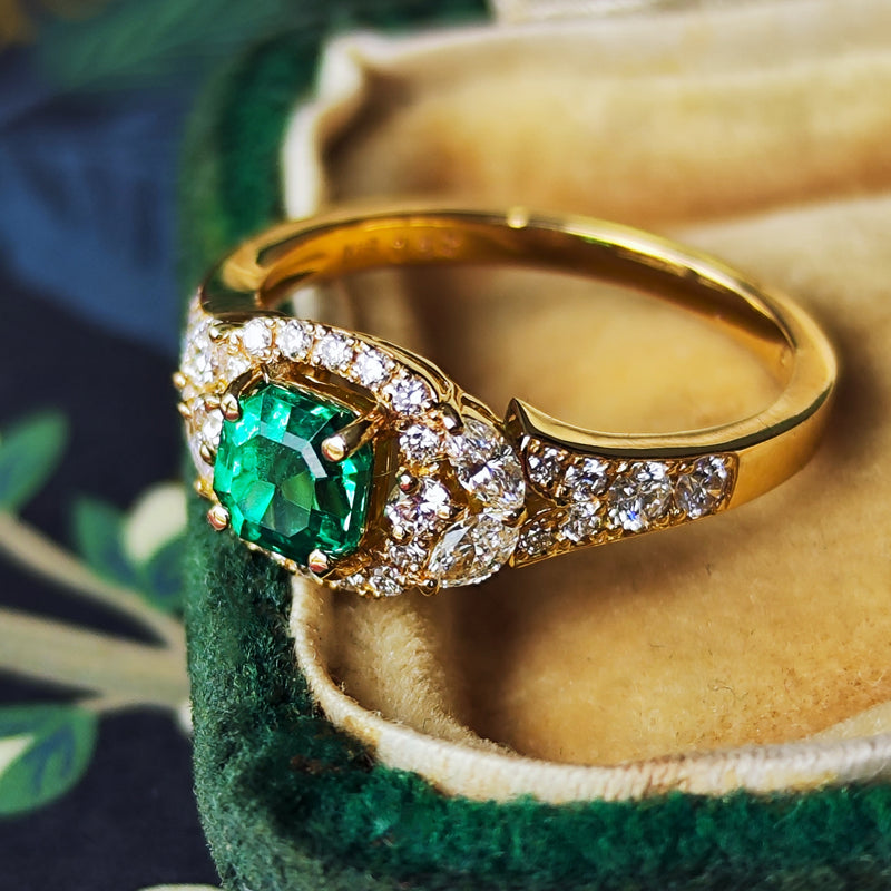 【コロンビア産】天然エメラルド 天然ダイヤモンド リング