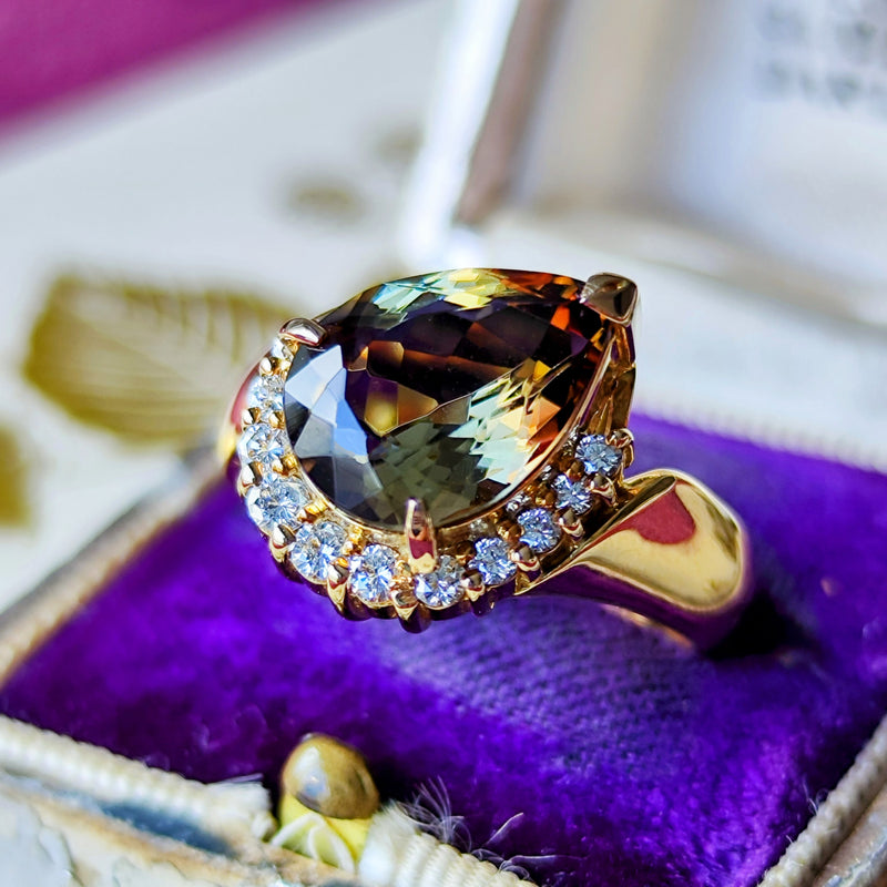 天然ダイヤモンド　リング 天然アンダリュサイト 3.44ct 天然ダイヤモンド リング – Mico宝飾店