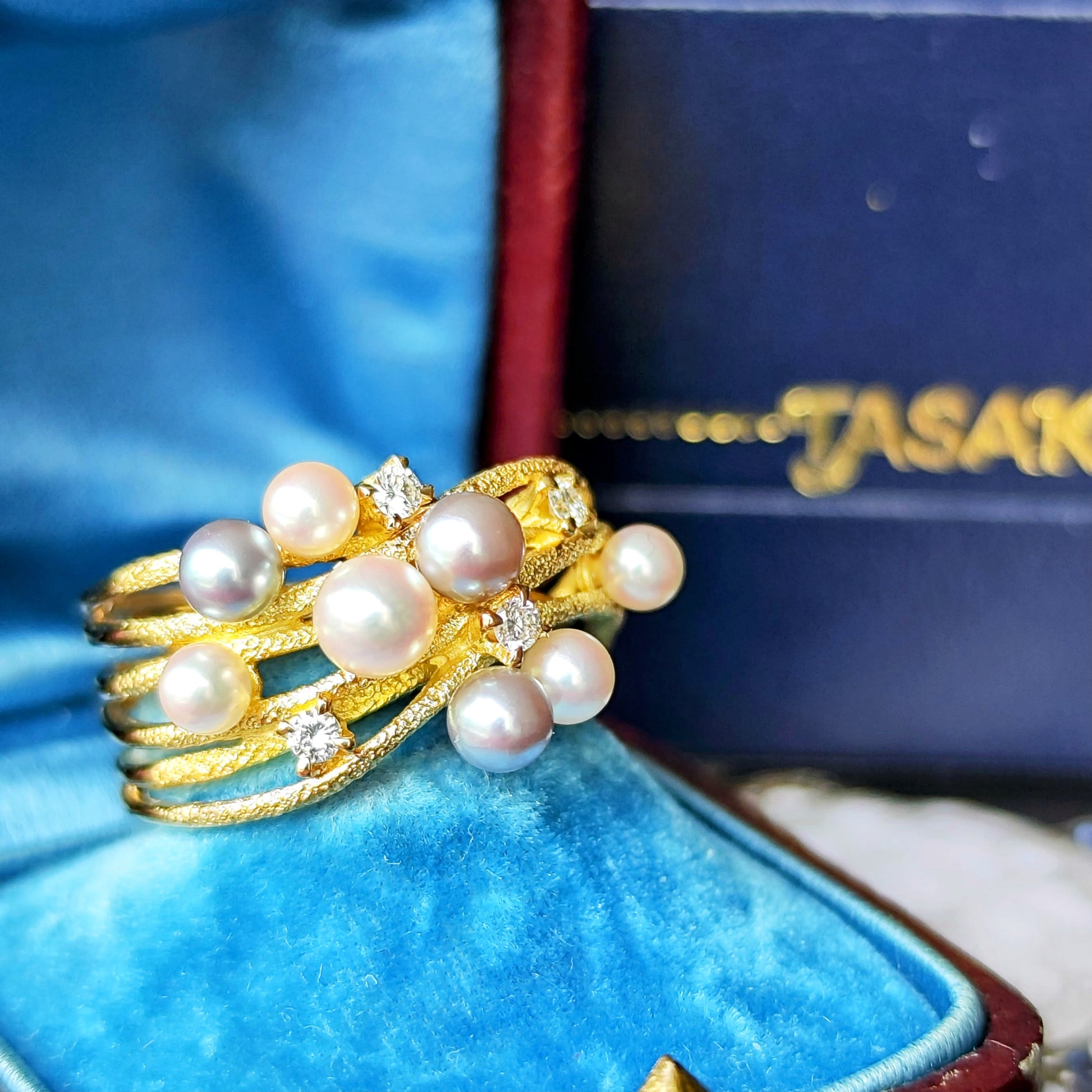 TASAKI 田崎真珠 あこや真珠 天然ダイヤモンド 18金リング