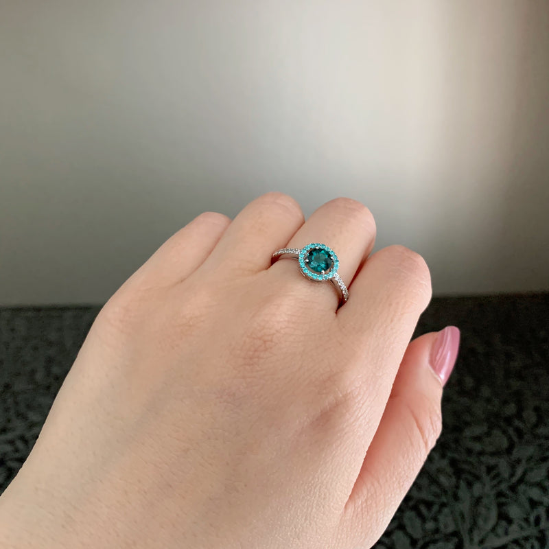 天然トルマリン 天然パライバトルマリン 天然ダイヤモンド プラチナリング