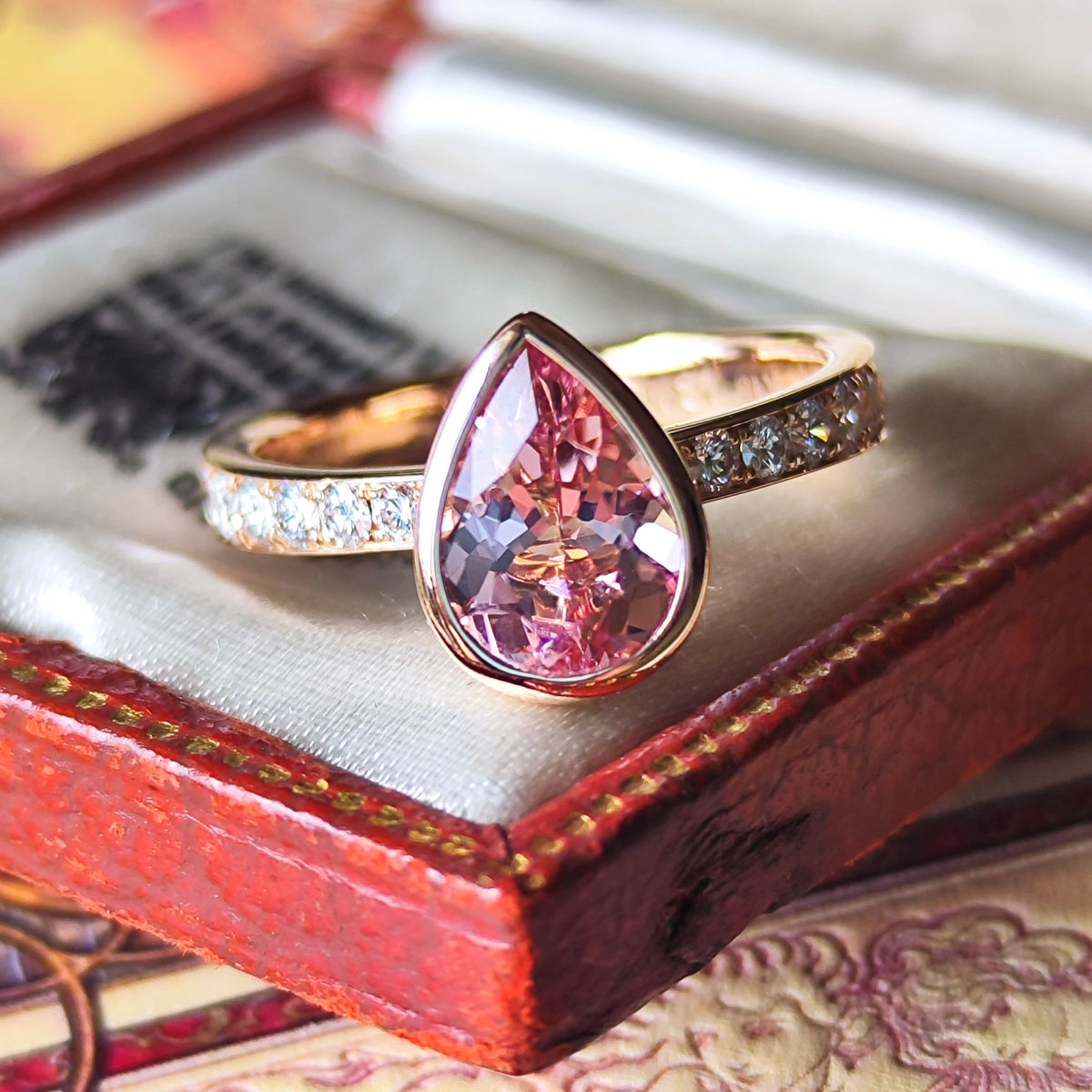 天然モルガナイト 1.21ct 天然ダイヤモンド リング