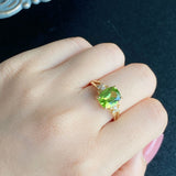 【パキスタン産】天然ペリドット 天然ダイヤモンド リング