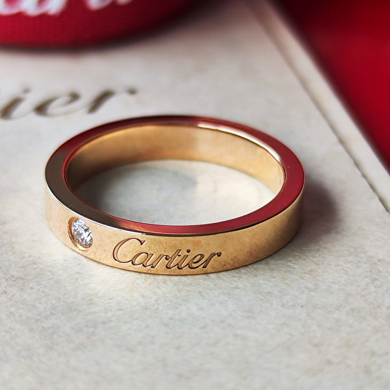 Cartier カルティエ Cドゥ ダイヤモンド リング 18金PG 7号