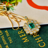 天然エメラルド 天然ダイヤモンド ネックレス