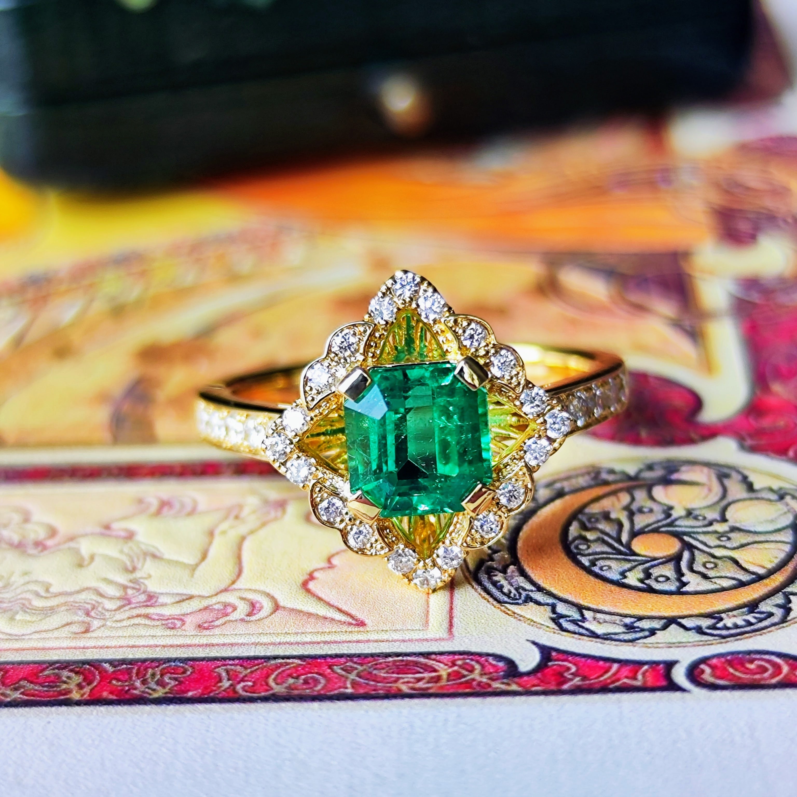 ＊925 天然エメラルド&ダイヤモンドリングemerald diamond コロンビア産】天然エメラルド 1.01ct天然ダイヤモンド リング – Mico