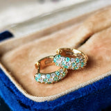 天然パライバトルマリン 天然ダイヤモンド パヴェ 18金ピアス