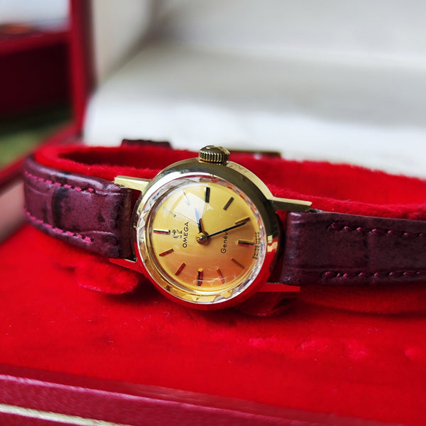 【OH済み 18金無垢】OMEGA オメガGeneve ジュネーヴ Sapphette 手巻き腕時計