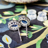 天然サファイア 天然ダイヤモンド 18金WG ピアス