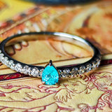 天然パライバトルマリン ペアシェイプ 天然ダイヤモンド リング