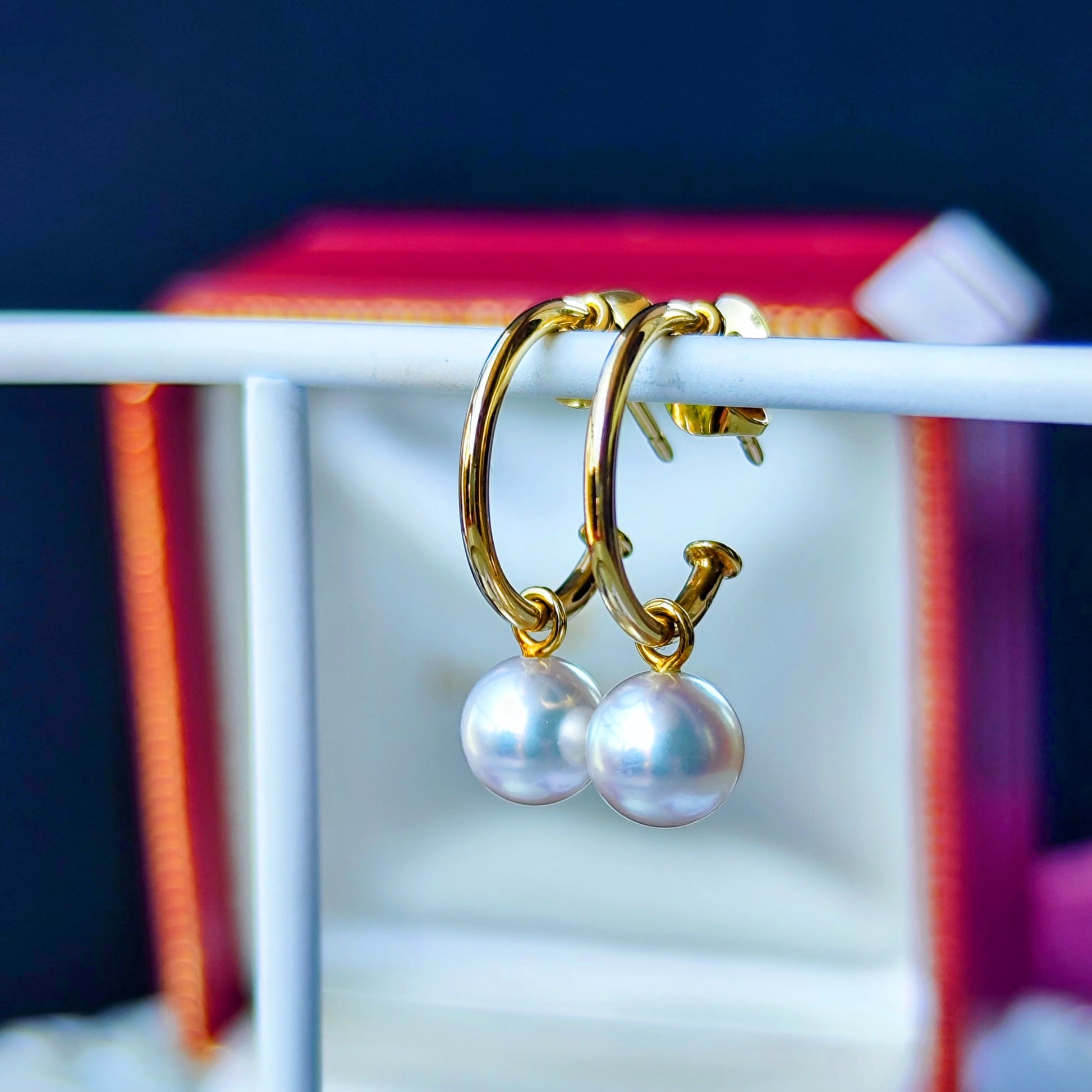 MIKIMOTO ミキモト あこや真珠 18金フープピアス