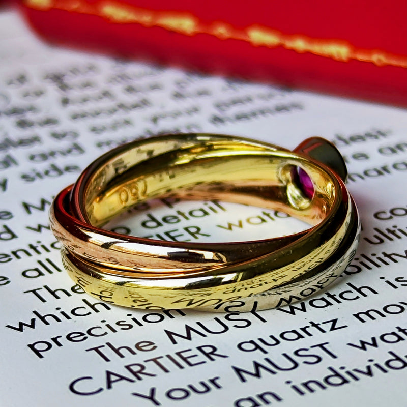 【Vintage Cartier 】カルティエ トリニティリング ルビー 18金
