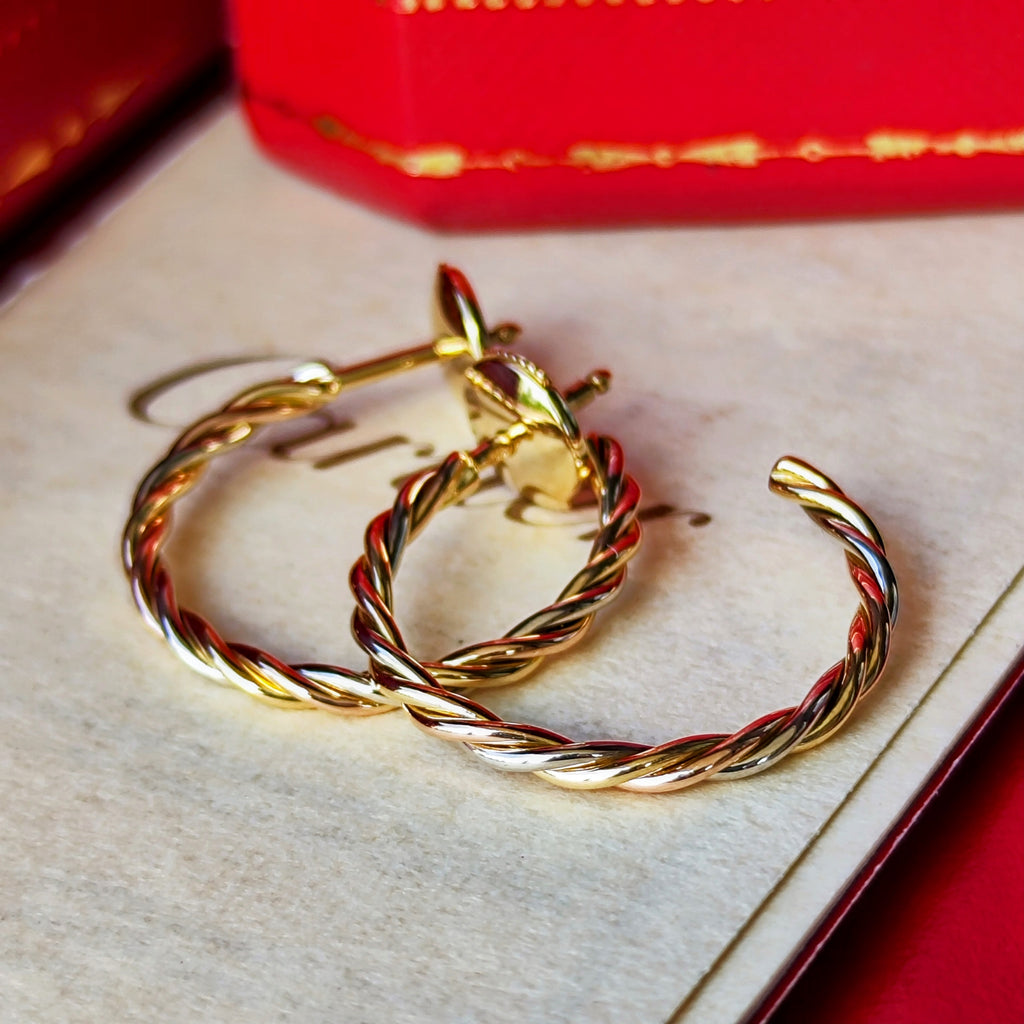 Cartier カルティエ トリニティ ツイストフープピアス