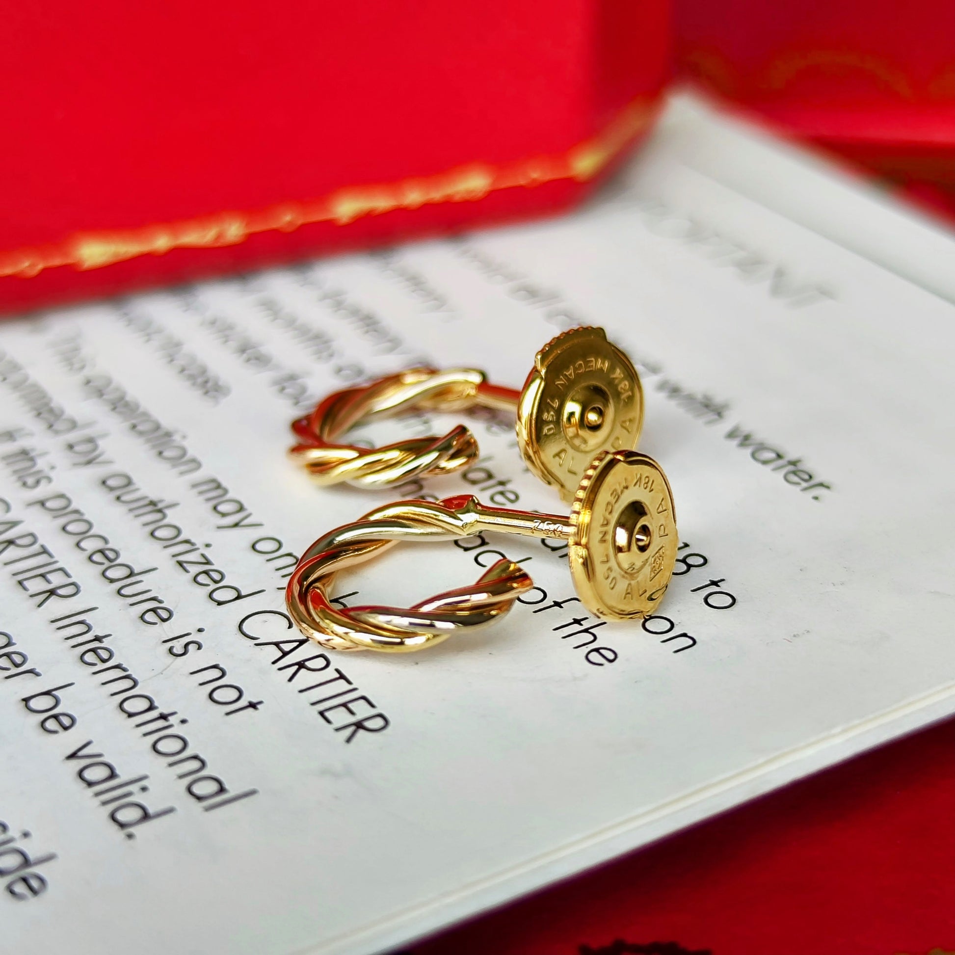 Cartier カルティエ トリニティピアス スリーカラー 18金