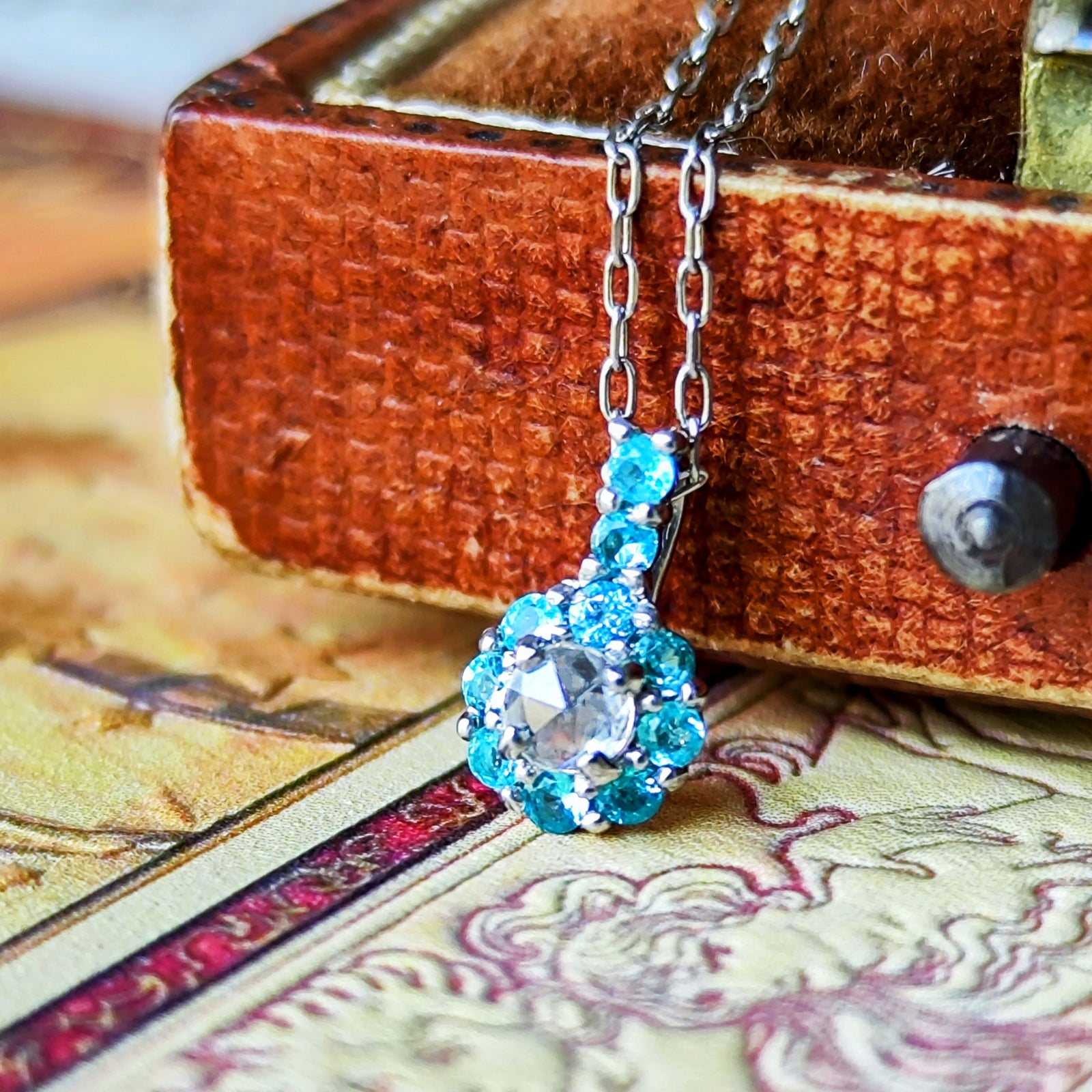 お値下げ】ローズカット 天然パライバトルマリン 天然ダイヤモンド