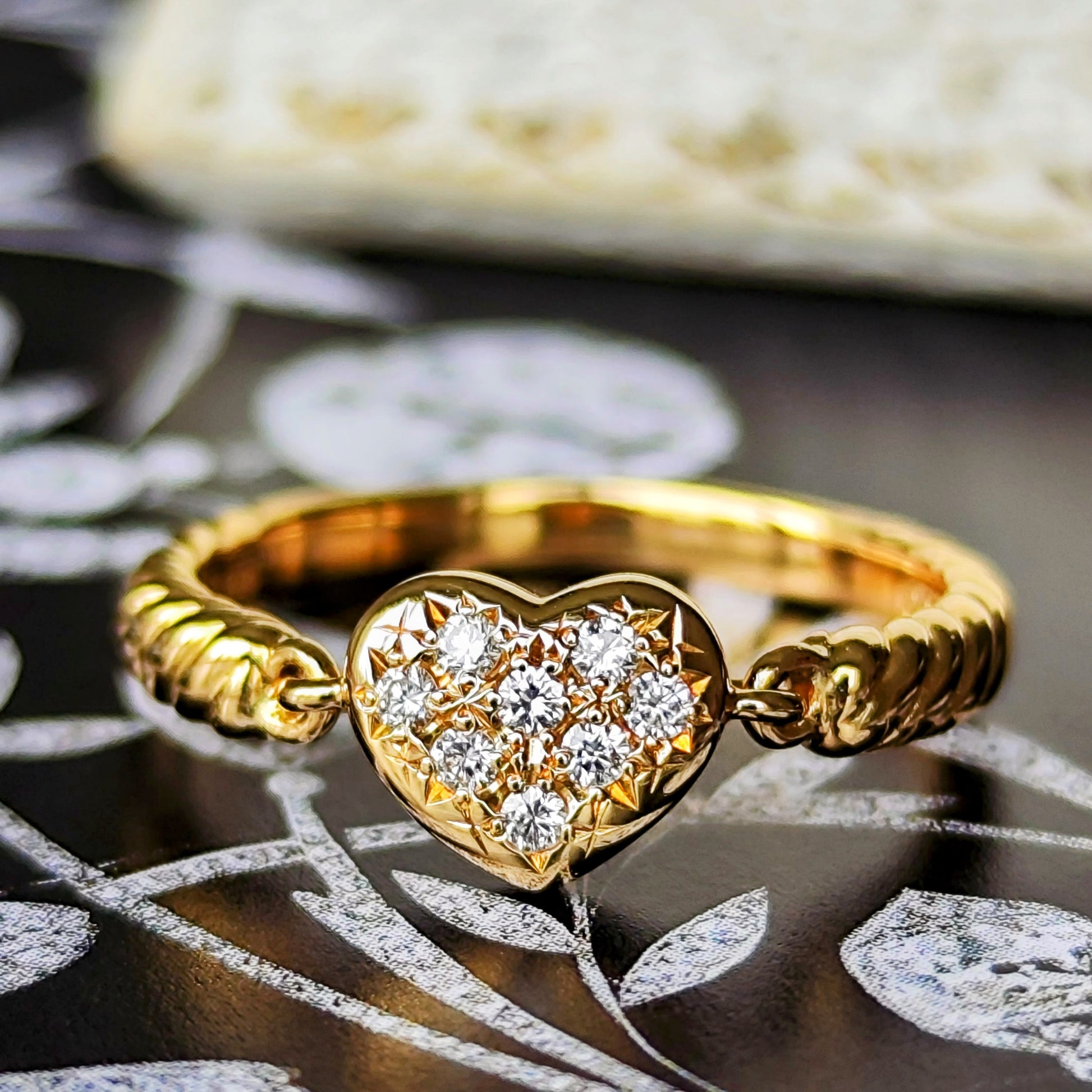 TASAKI 田崎真珠 天然ダイヤモンド ハートモチーフ パヴェリング