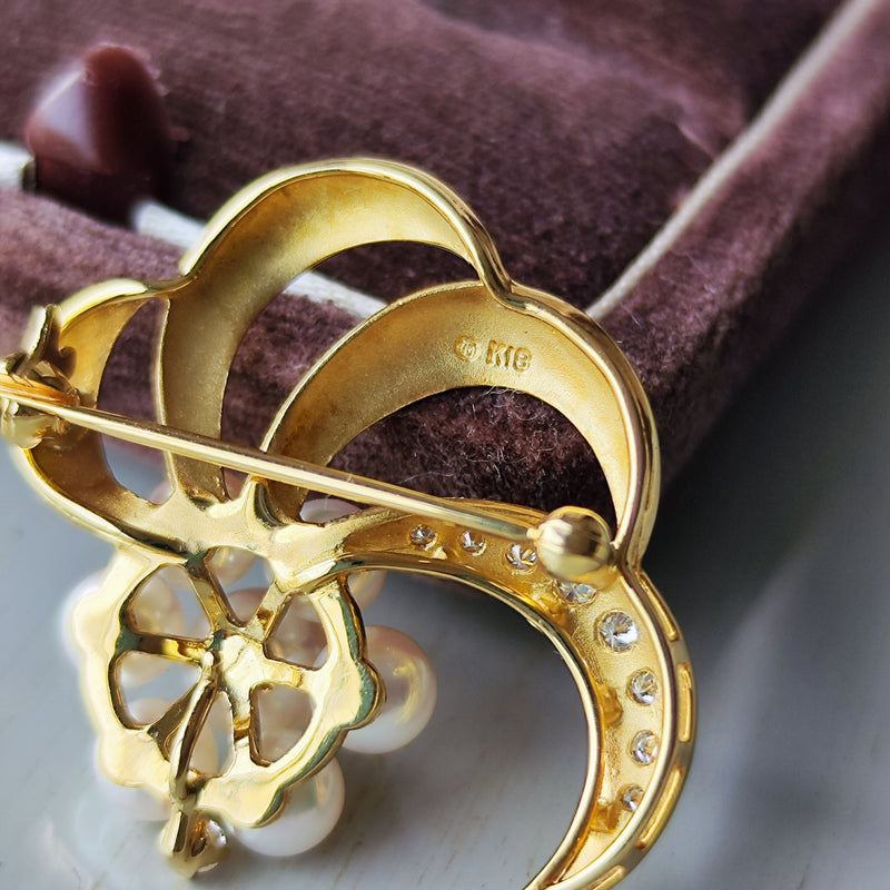 MIKIMOTO ミキモト ブローチ ペンダントトップ あこや真珠 ダイヤモンド