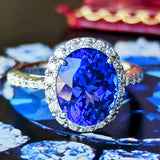 【大粒 4.22ct】天然タンザナイト 天然ダイヤモンド リング