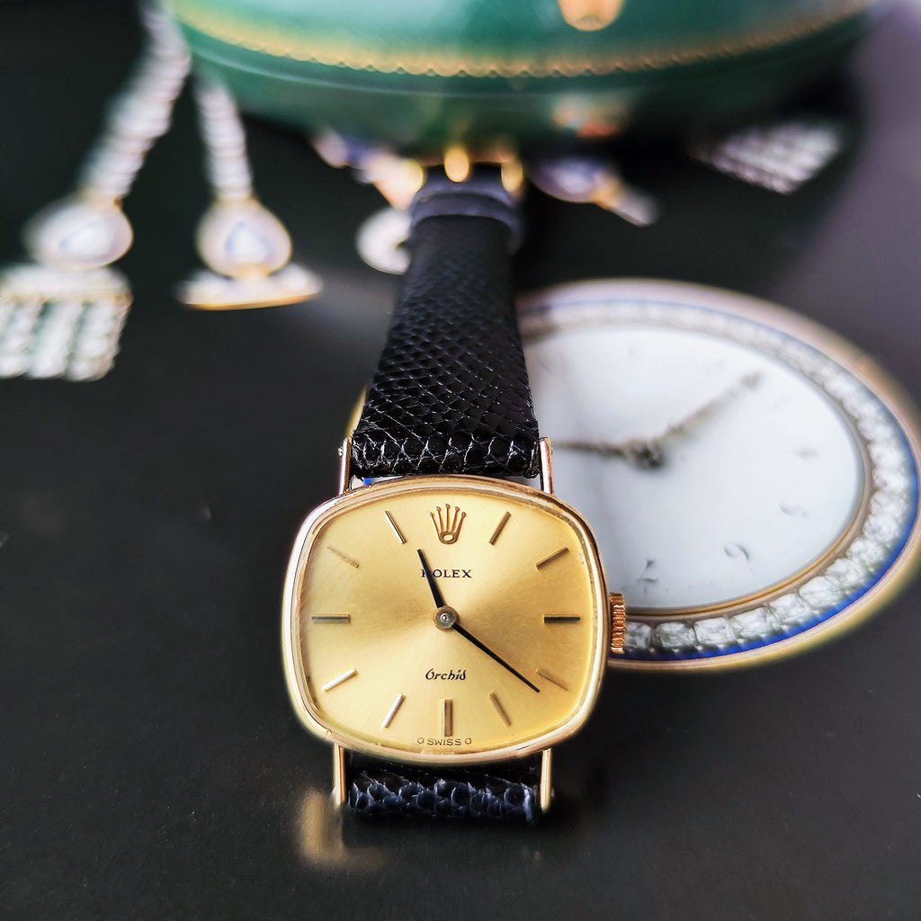 【OH済み】ROLEX ロレックス Orchid オーキッド 金無垢 σシグマ文字盤 手巻き腕時計