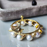 MIKIMOTO ミキモト リース型ブローチ あこや真珠 18金