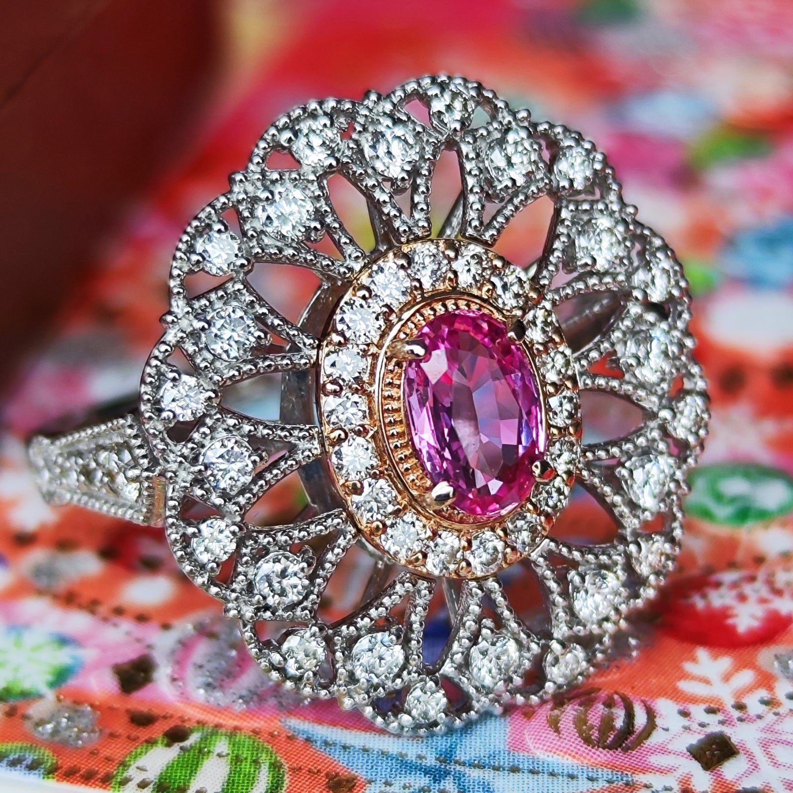 再出品】天然パパラチアサファイア 天然ダイヤモンド リング – Mico宝飾店