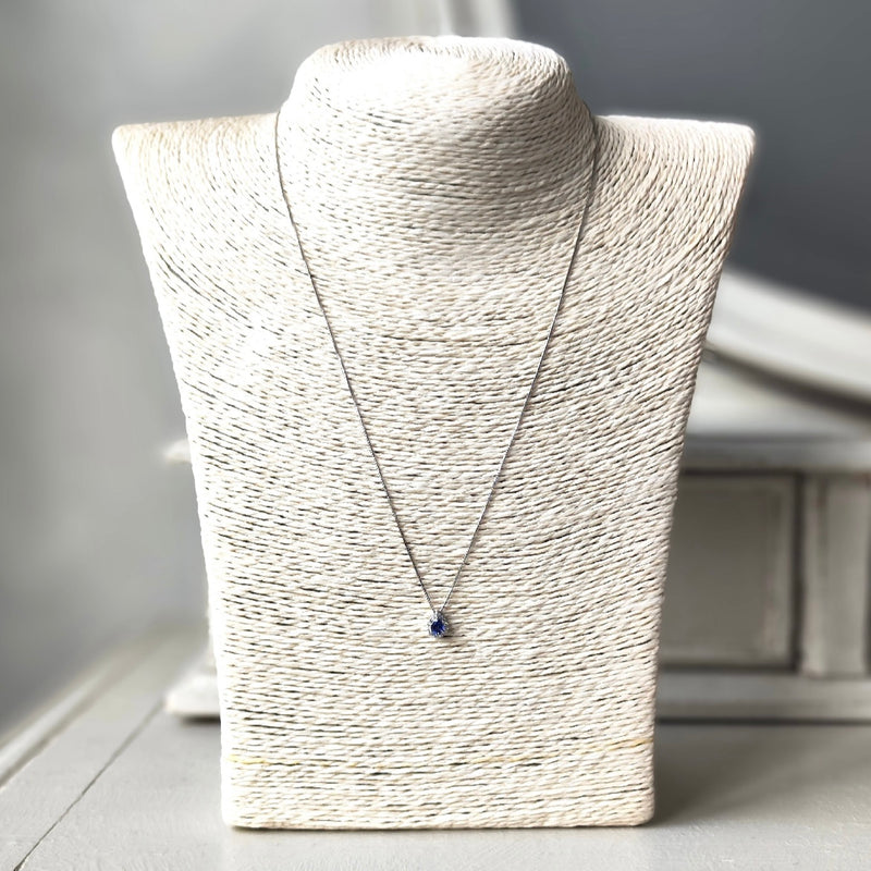 【コーンフラワー】天然サファイア 天然ダイヤモンド ネックレス