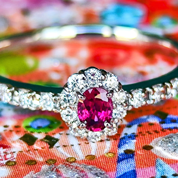 【非加熱 ピジョンブラッド】天然ルビー 天然ダイヤモンド リング