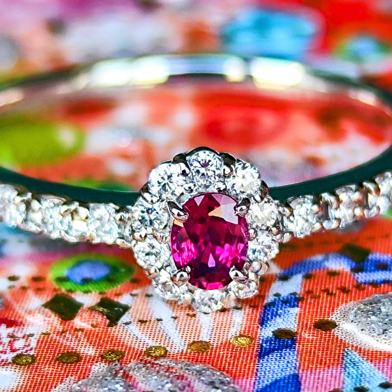 【非加熱 ピジョンブラッド】天然ルビー 天然ダイヤモンド リング