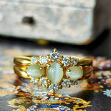 天然クリソベリルキャッツアイ 天然ダイヤモンド リング