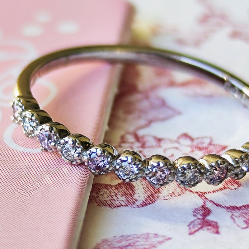 【ピンクダイヤ】天然ダイヤモンド ハーフエタニティリング