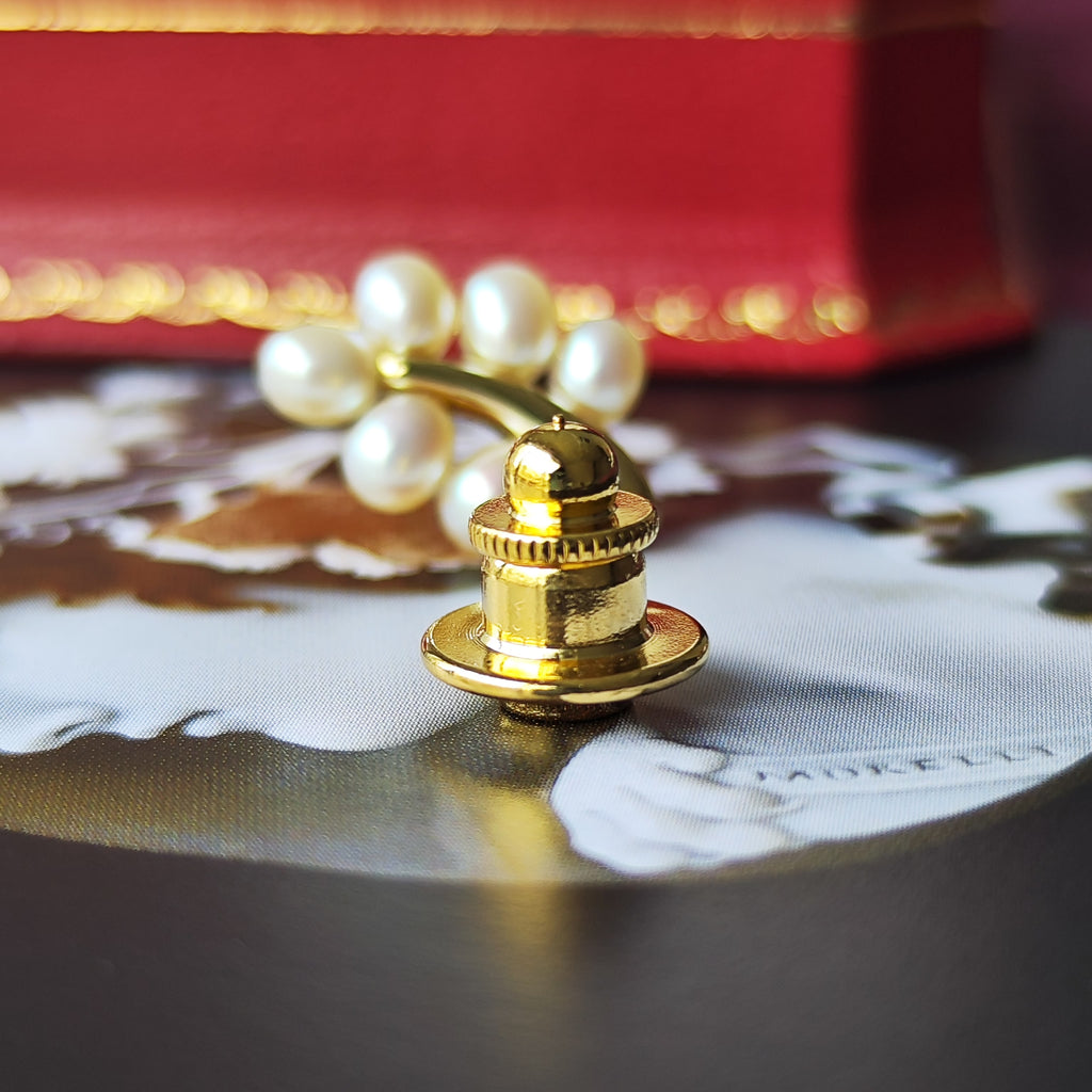 MIKIMOTO ミキモト 淡水真珠 リーフモチーフ 18金ブローチ