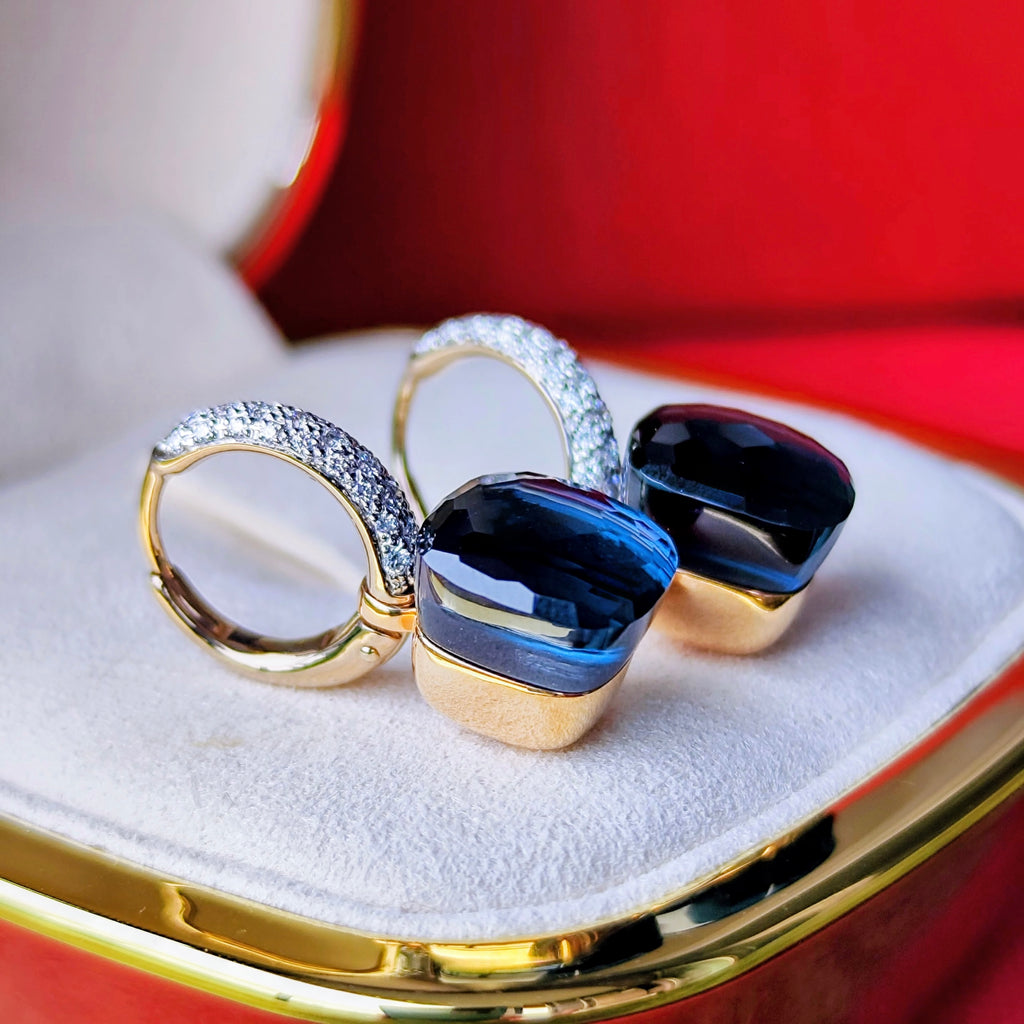 Pomellato ポメラートヌード ブルートパーズ ダイヤモンド ピアス