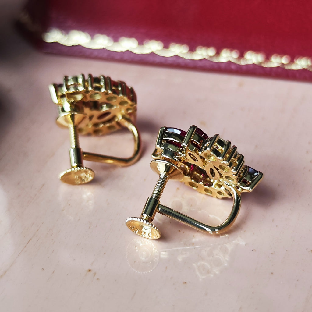 MIKIMOTO ミキモト 天然ルビー 天然ダイヤモンド イヤリング