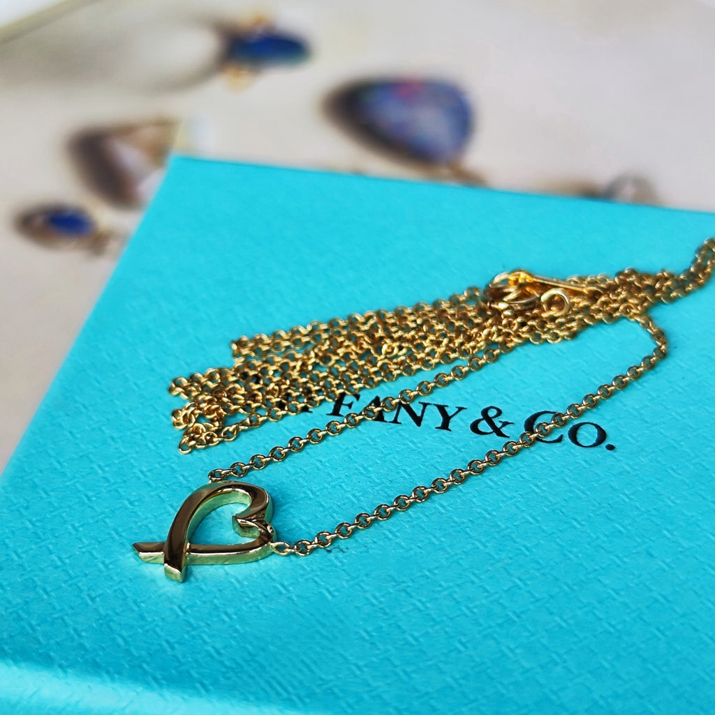 TIFFANY&Co ティファニー ラビングハート ネックレス 18金YG