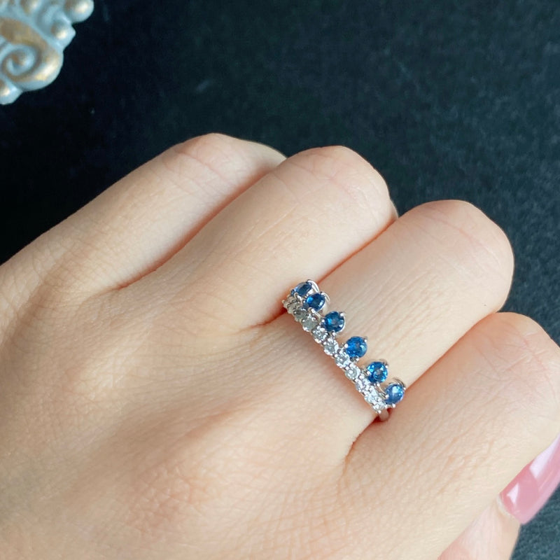 【レアストーン】天然コバルトブルースピネル 天然ダイヤモンド リング