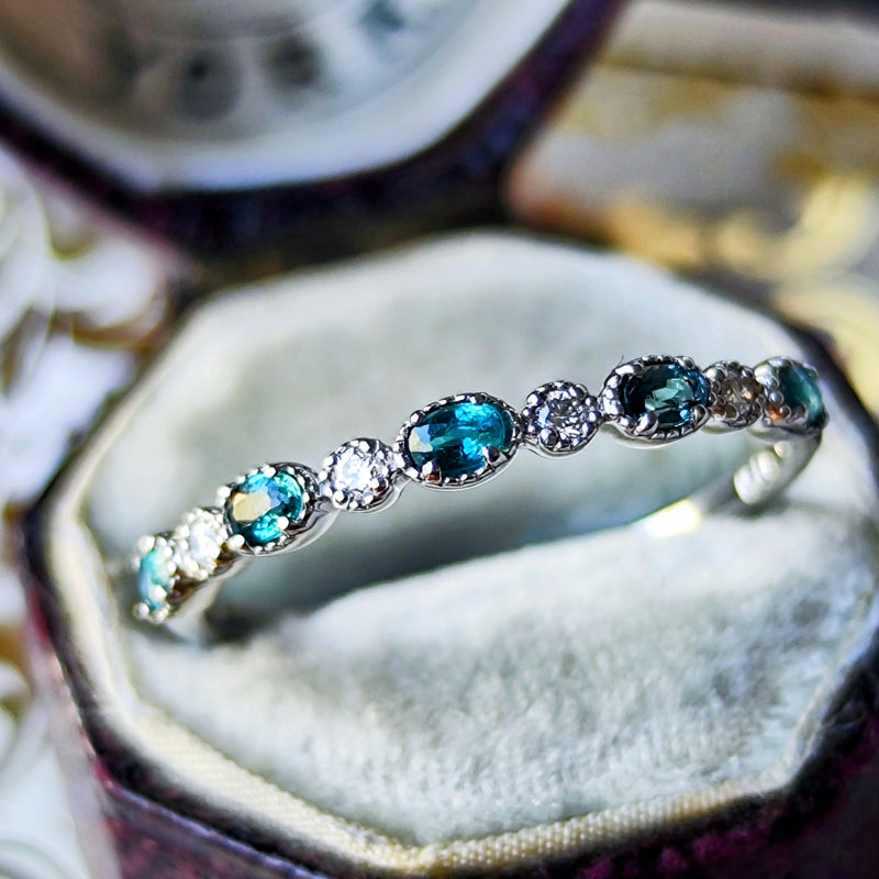 【初期の頃のルース】天然グランディディエライト 天然ダイヤモンド プラチナ リング