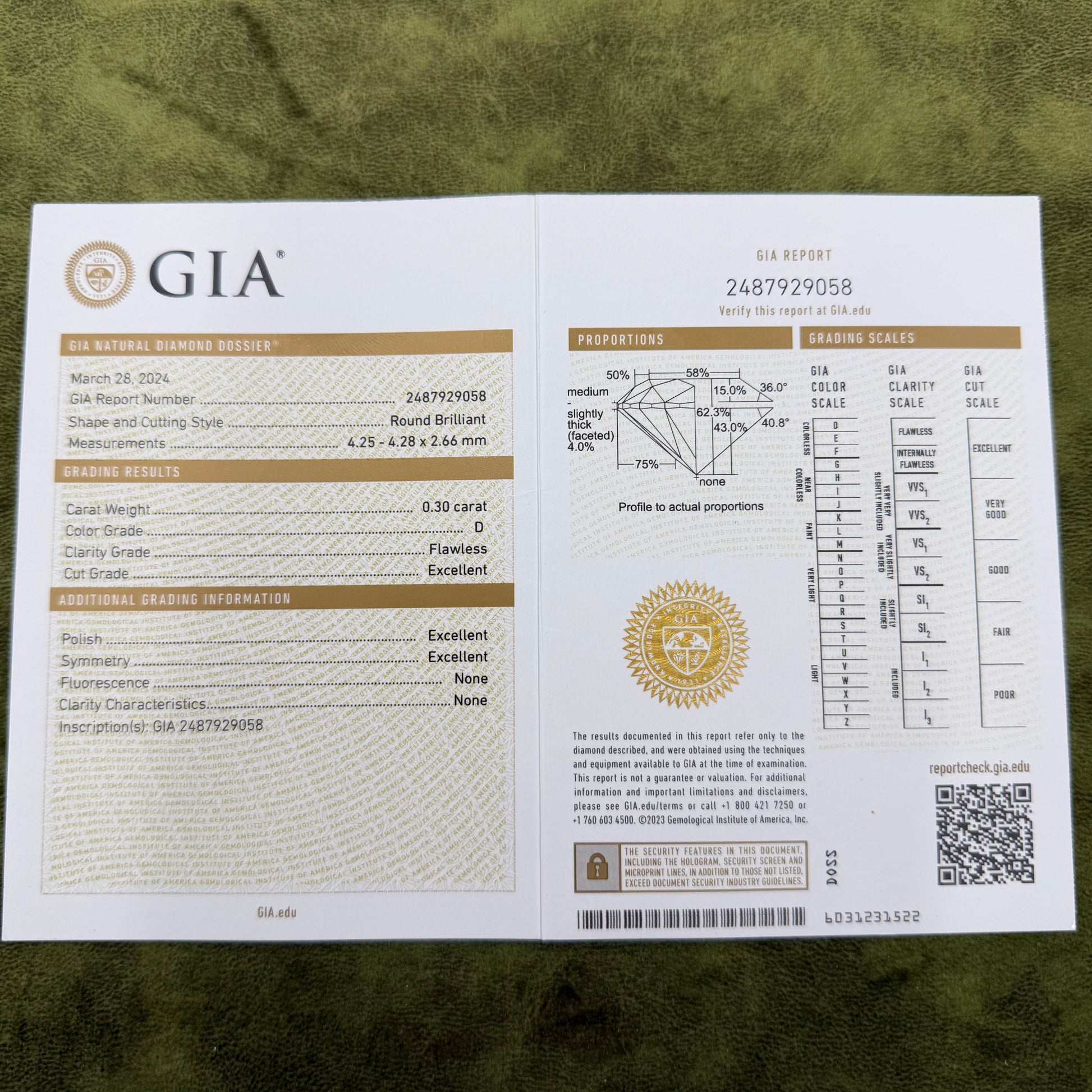 【最高級品質】天然ダイヤモンド0.30ct フローレス Dカラー 3EX ネックレス GIA鑑定書付き