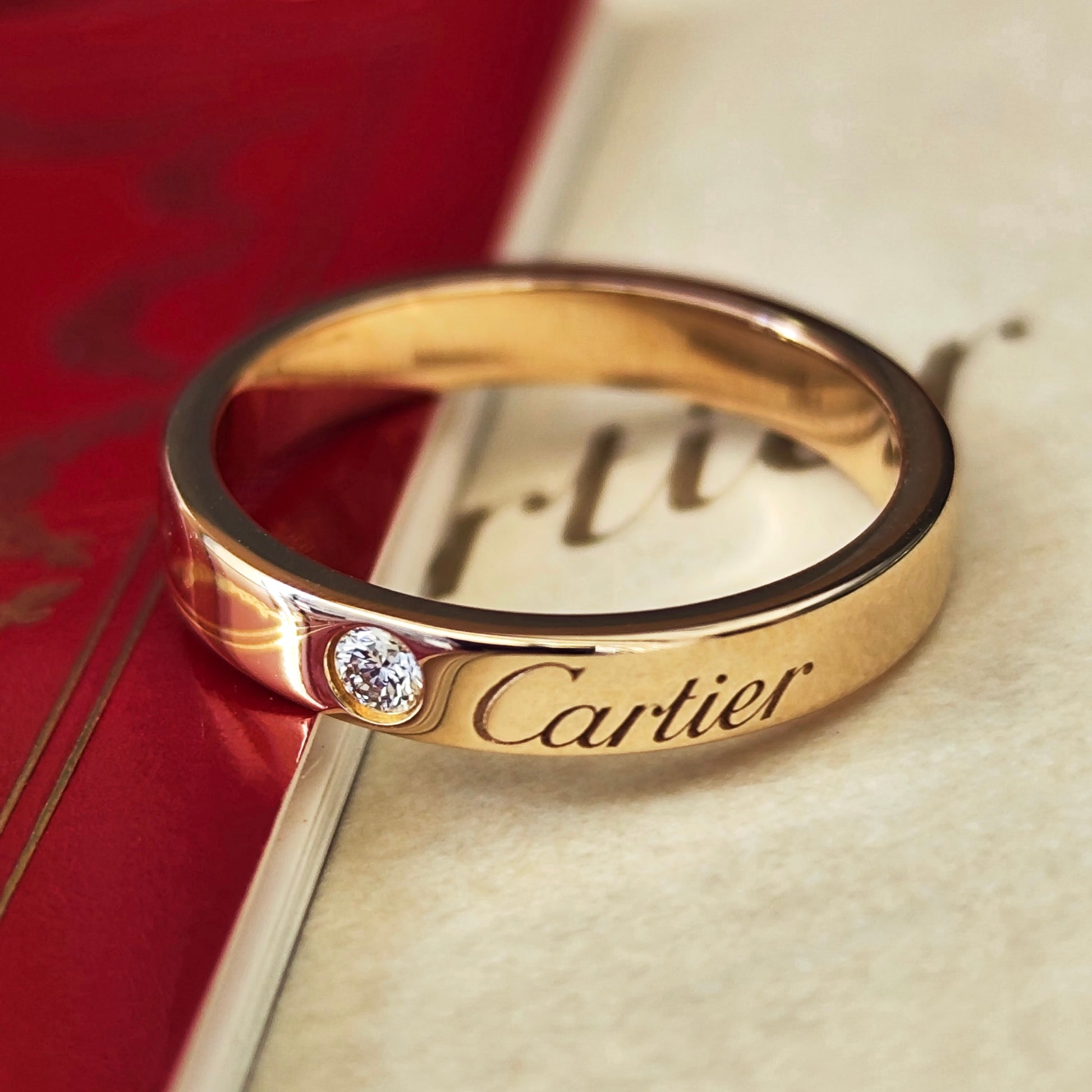 Cartier カルティエ Cドゥ ダイヤモンド リング 18金PG 50