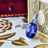 【大粒 5.74ct】天然タンザナイト 天然ダイヤモンド ネックレス