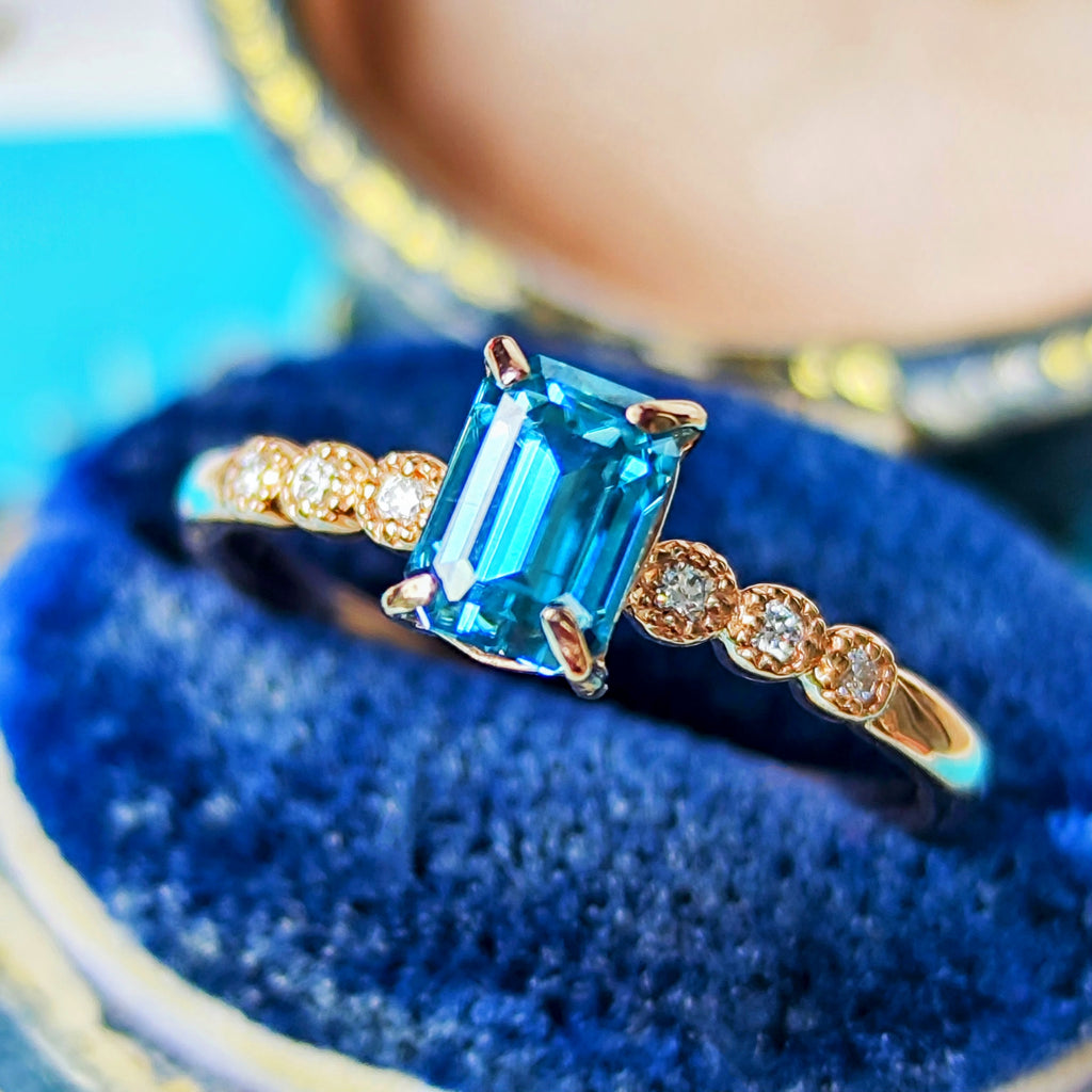 天然ジルコン 1.36ct 天然ダイヤモンド リング